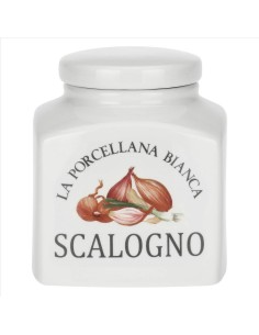 Barattolo Areato decorato Scalogno Conserva 1,8 L La Porcellana Bianca