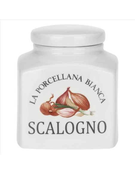 Barattolo Areato decorato Scalogno Conserva 1,8 L La Porcellana Bianca