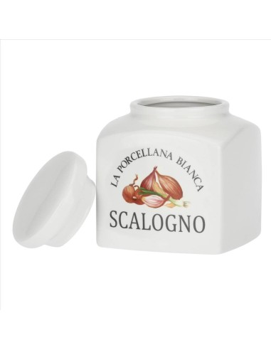 Barattolo Areato decorato Scalogno Conserva 1,8 L La Porcellana Bianca