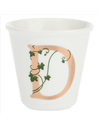 Bicchierino da espresso D con cucchiaino - La Porcellana Bianca