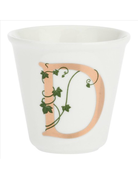 Bicchierino da espresso D con cucchiaino - La Porcellana Bianca