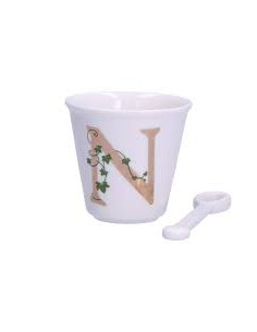 Bicchierino da espresso N con cucchiaino - La Porcellana Bianca