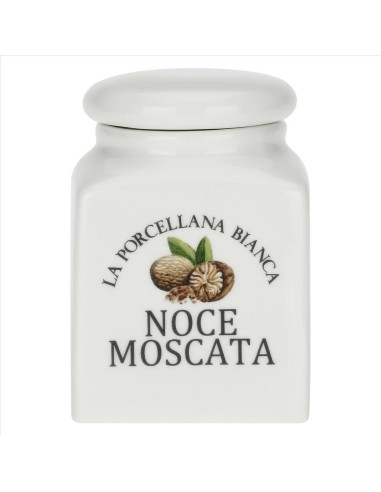 Barattolo decorato Noce Moscata Conserva 0,175L - La Porcellana Bianca