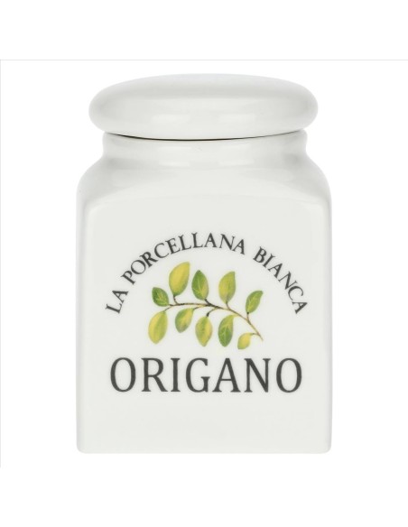 Barattolo decorato Origano Conserva 0,175 L - La Porcellana Bianca