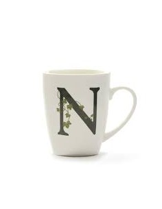 Mug con lettera N Atupertu - La Porcellana Bianca | Diamante Rosa