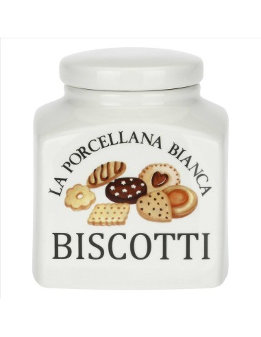 Biscottiera Porcellana decorata Conserva 3,5 L - La Porcellana Bianca