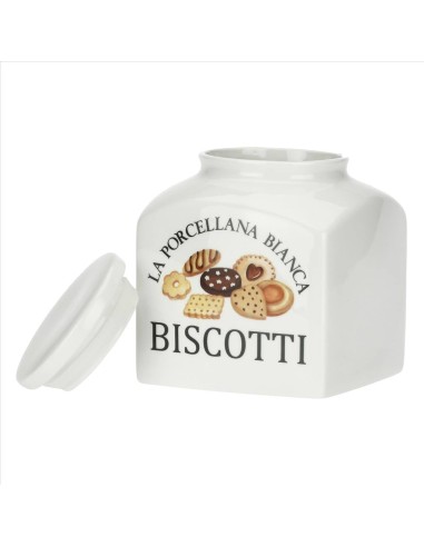 Biscottiera Porcellana decorata Conserva 3,5 L - La Porcellana Bianca
