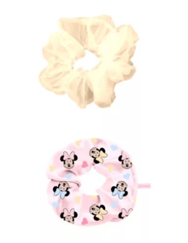 Set 2 elastici scrunchies per capelli Minnie | Diamante Rosa