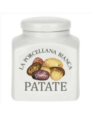 Barattolo Areato decorato Patate Conserva 3,5L - La Porcellana Bianca 