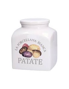 Barattolo Areato decorato Patate Conserva 3,5L - La Porcellana Bianca  2