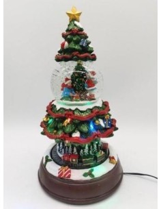 Carillon Albero di Natale con palla di Neve e trenino