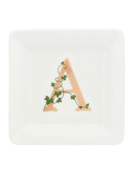 Gift box Piattino Quadrato con lettera 'A' Adorato