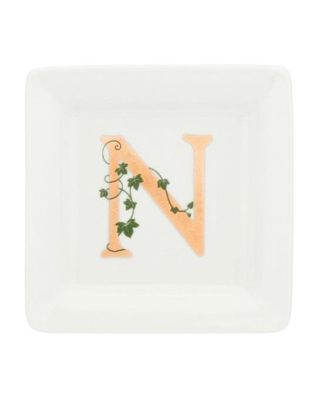 Gift box Piattino Quadrato con lettera 'N' Adorato