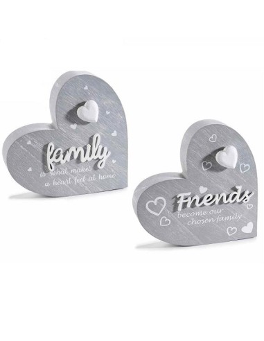 Cuore in legno con dedica famiglia amicizia 2 varianti (1pz)  | Diaman