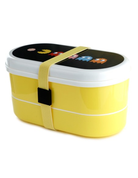 Set di 2 contenitori bento con posate portapranzo Pacman