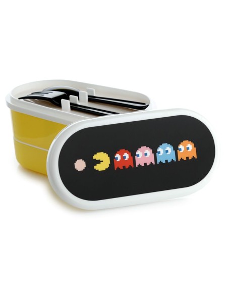 Set di 2 contenitori bento con posate portapranzo Pacman