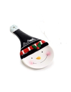 Poggiamestolo in ceramica con personaggio natalizio 3 varianti 2