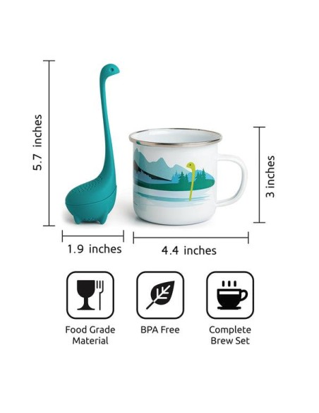 Tazza con infusore Nessie: Assapora la Leggenda 🍵🦕