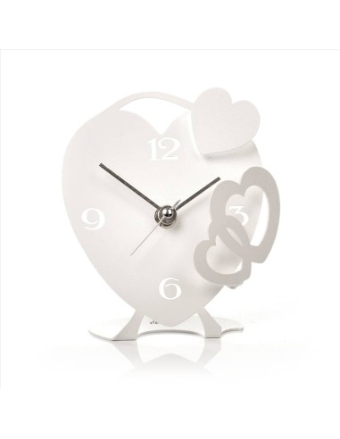 Orologio da tavolo Love Bianco Marmo 14x15H cm