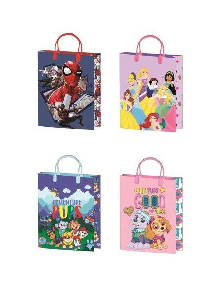 Busta regalo 32X27X10cm Spiderman, Paw Patrol, Principesse
