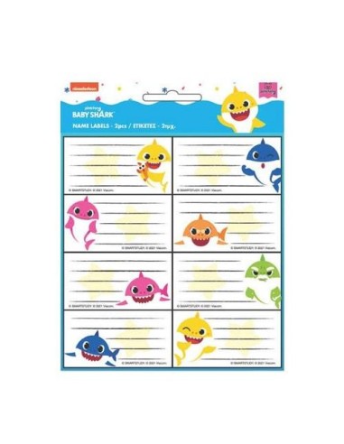 Etichette per quaderno 16pz BABY SHARK