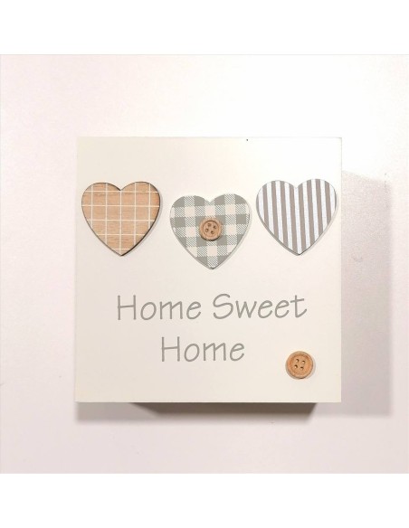 Cofanetto porta oggetti in legno Home Sweet Home Nuvole di stoffa
