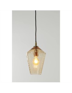 Lampada a sospensione Ø18x27 cm DELILA glass amber+antique bronze 2