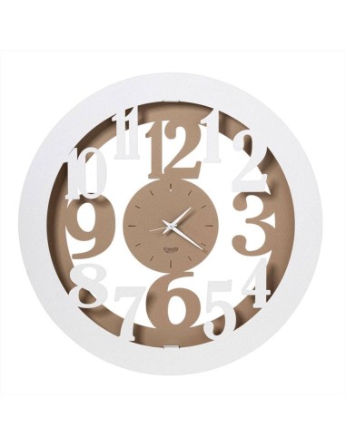 ARTI E MESTIERI Orologio da muro Ready 50cm beige bianco marmo