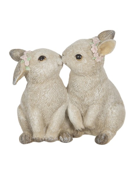 Coniglietti che si baciano 10x6x10cm | Diamante Rosa