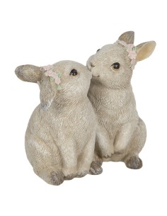 Coniglietti che si baciano 10x6x10cm | Diamante Rosa 2