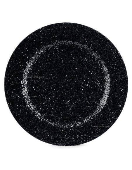 Sottopiatto con glitter neri 33cm | Diamante Rosa