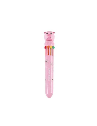 iTOTAL Penna 10 colori in 1 MAIALINO Piggy 🐷🖍️ Diamante Rosa