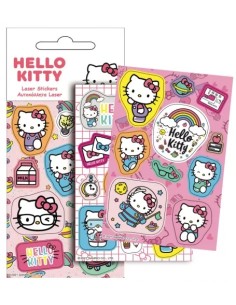 Set stickers olografici 10pz Hello Kitty | Diamante Rosa