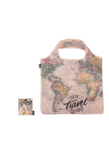 iTOTAL Borsa Shopper riutilizzabile Old Map | Diamante Rosa