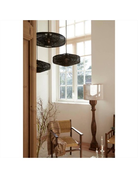 Lampada a sospensione Ø51x21 cm MATAKA rattan dark brown