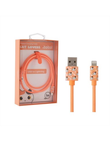 iTOTAL Cavo USB lightning GATTO ARANCIONE