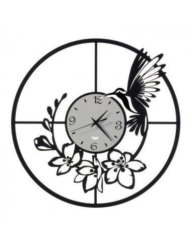 ARTI E MESTIERI Orologio da parete Colibrì 45cm nero bianco