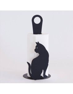 ARTI E MESTIERI Porta rotolo da cucina Gatto Nero