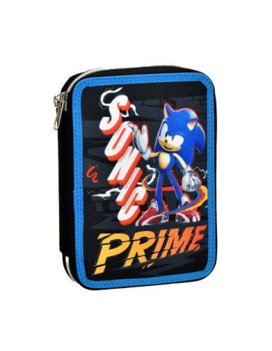 Astuccio 2 Scomparti SONIC THE HEDGEHOG PRIME con cancelleria incusa