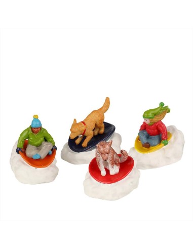 Dog Snow Saucer Fun - Set 4pz 22121 Lemax