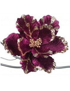 Stella di Natale 22cm Viola Glitter Oro