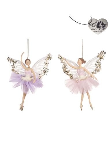 Ballerina fatata con tutù viola rosa 17,5cm - 2 varianti