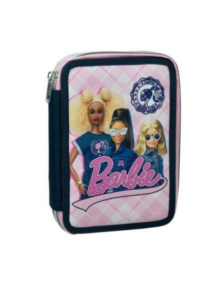 Astuccio 2 scomparti BARBIE Mode con cancelleria
