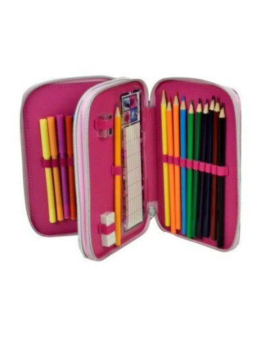 Astuccio 2 scomparti BARBIE Mode con cancelleria