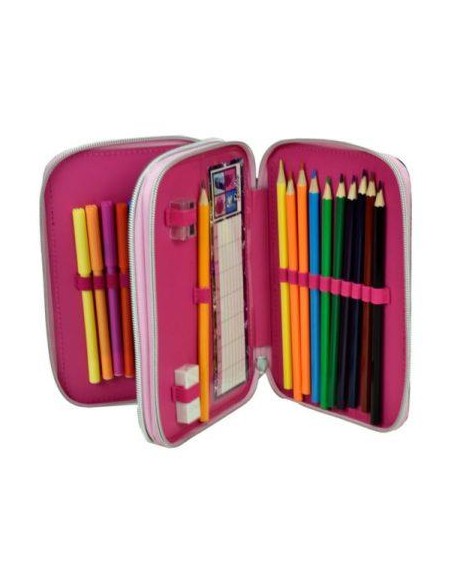 Astuccio 2 scomparti BARBIE Mode con cancelleria