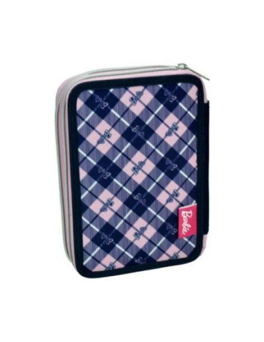 Astuccio 2 scomparti BARBIE Mode con cancelleria