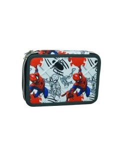 Astuccio 2 scomparti SPIDERMAN Wall con cancelleria 2