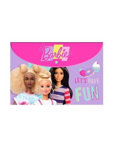 Cartella portadocumenti con bottone A4 BARBIE Happy