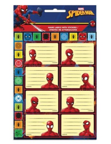 Etichette per quaderno 16pz SPIDERMAN