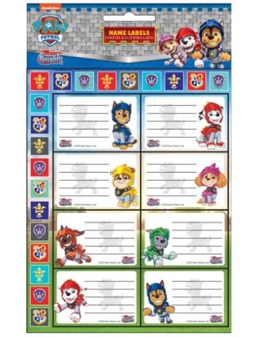 Etichette per quaderno PAW PATROL Knights